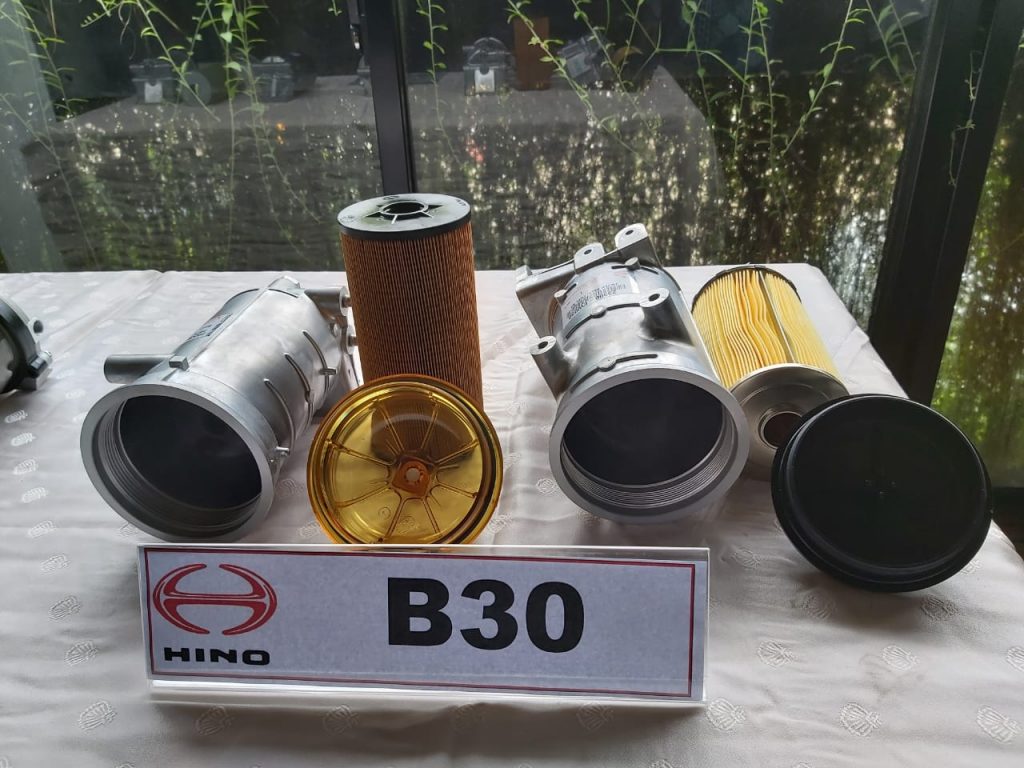 Sejumlah komponen Hino untuk memenuhi regulasi B30