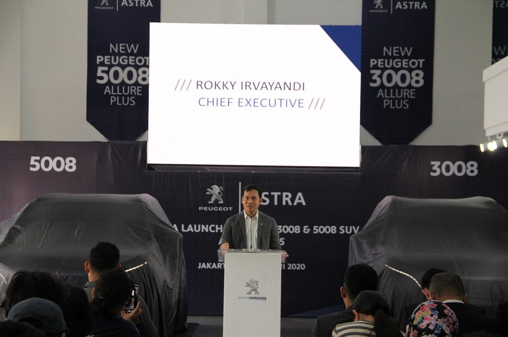 Rokky Irvayandi Chief Executive Astra Peugeot di sela-sela peluncuran Peugeot 3008 dan 5008 Allure Plus (istimewa)